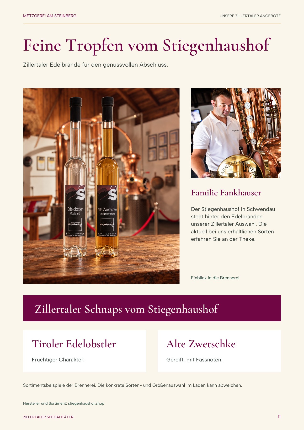 Seite 11: Edelbrände vom Stiegenhaushof